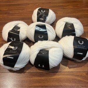 New 7 Divina Hobbii Cream Skeins Alpaca Merino Wool Polyamide 50g Knit Crochet